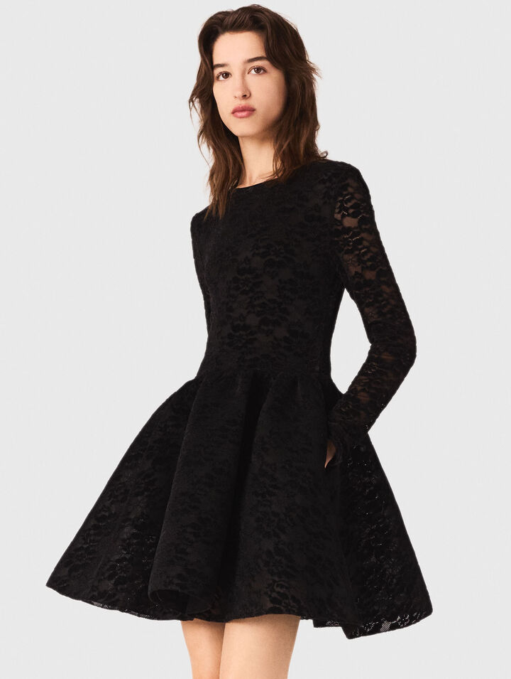 Robe longue évasée en velours