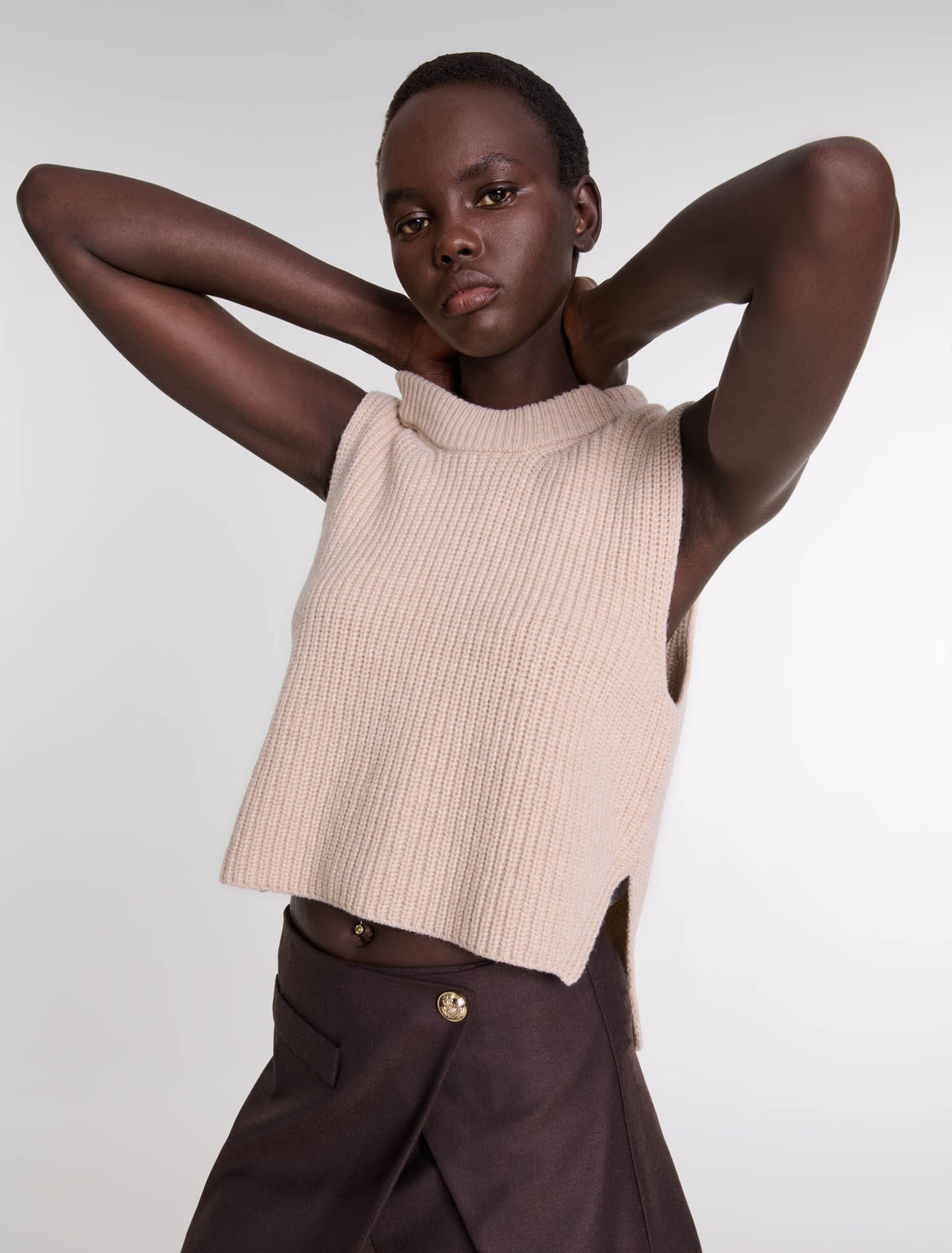 Pull en laine sans manche