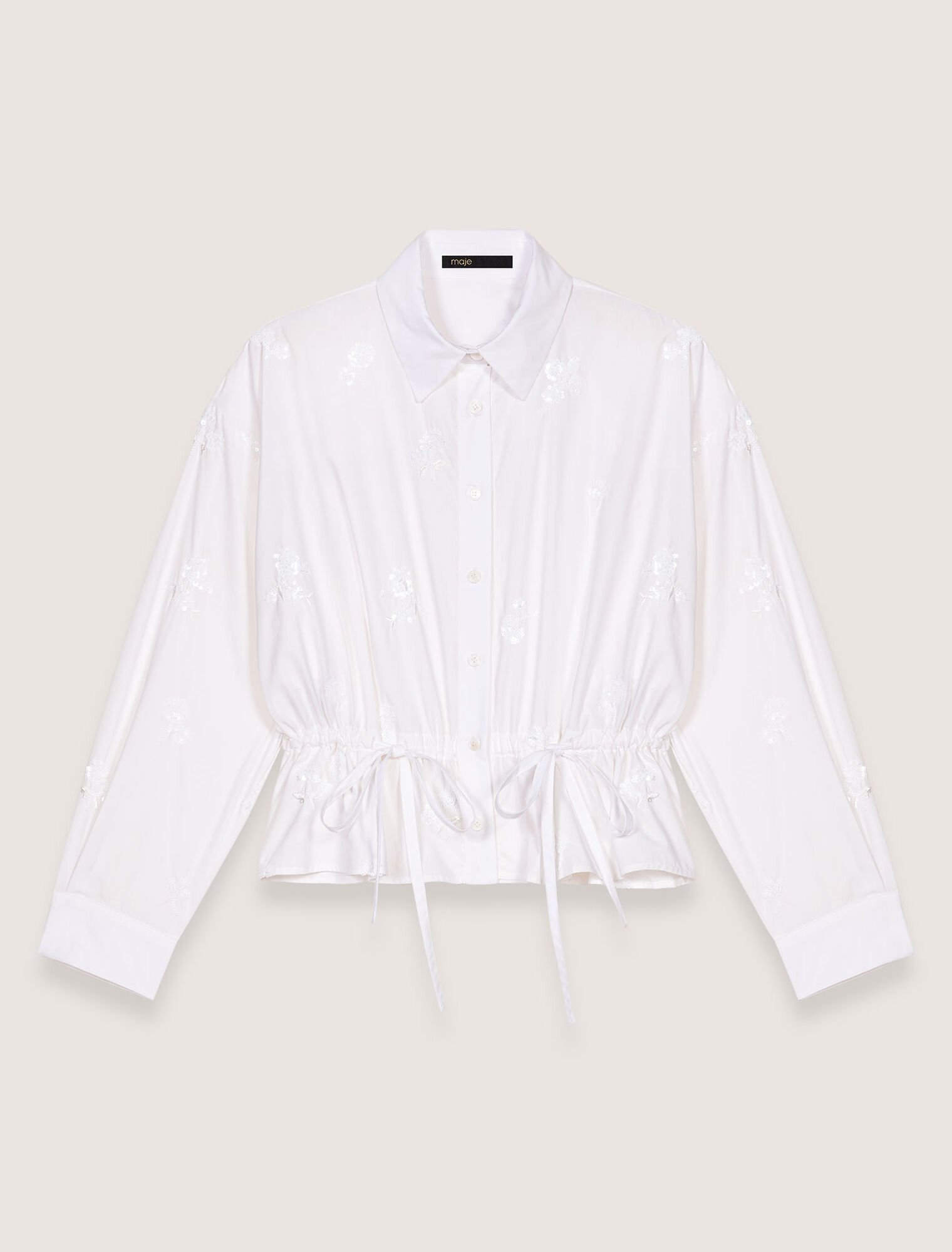 Chemise courte brodée