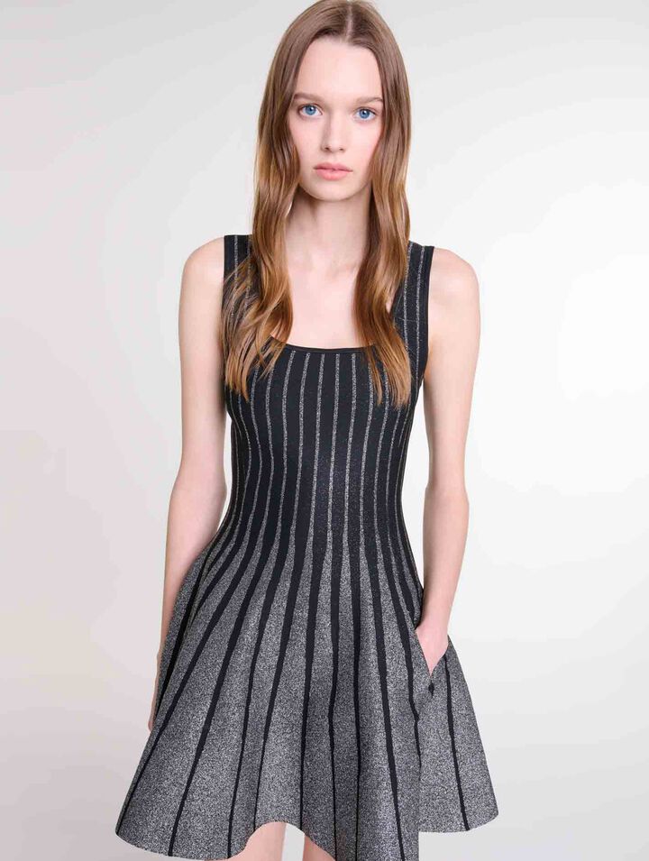 Robe courte en maille jacquard