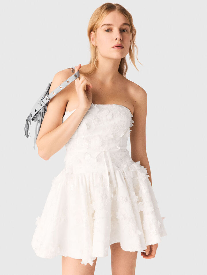 Robe bustier courte brod&eacute;e