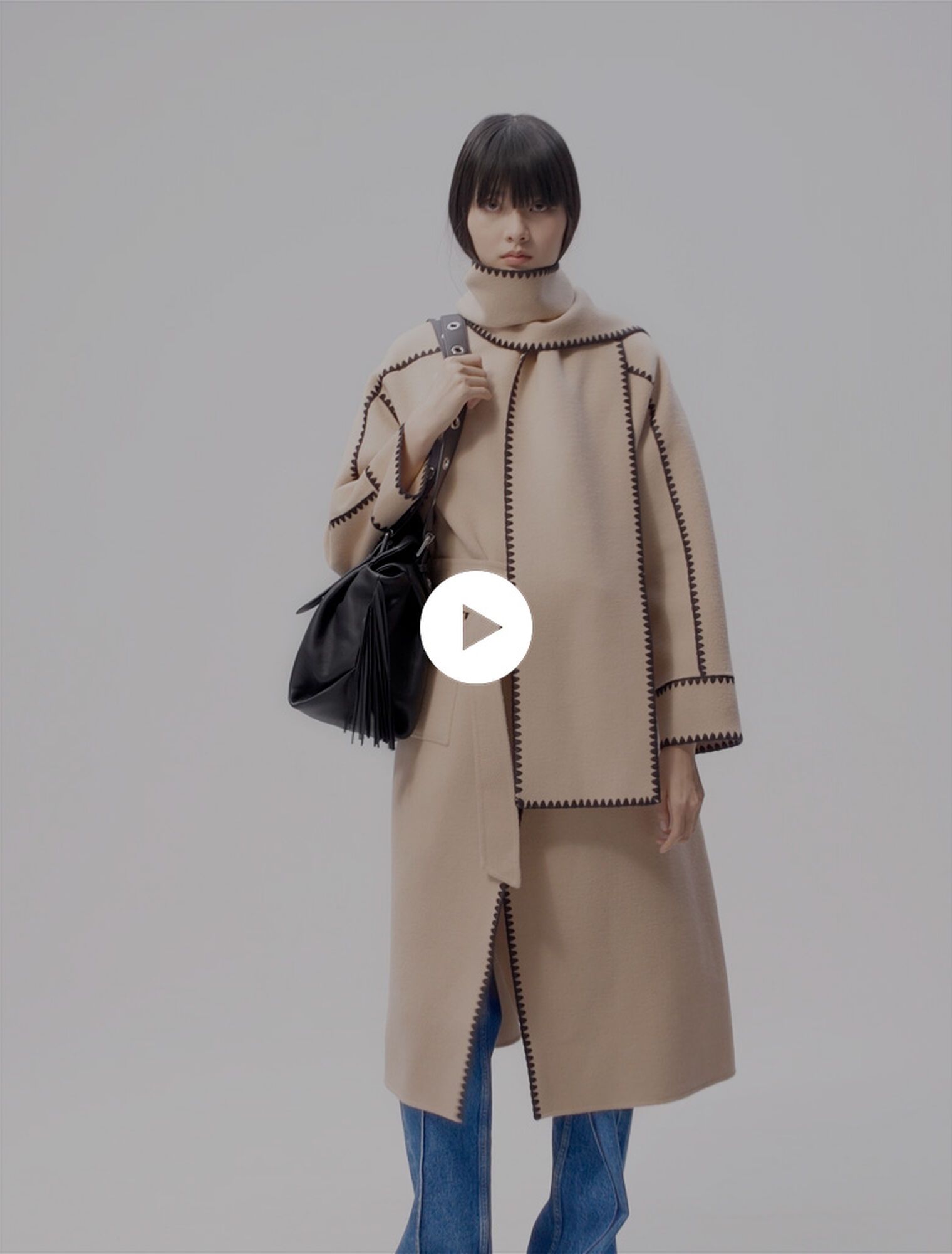 Manteau bicolore double face