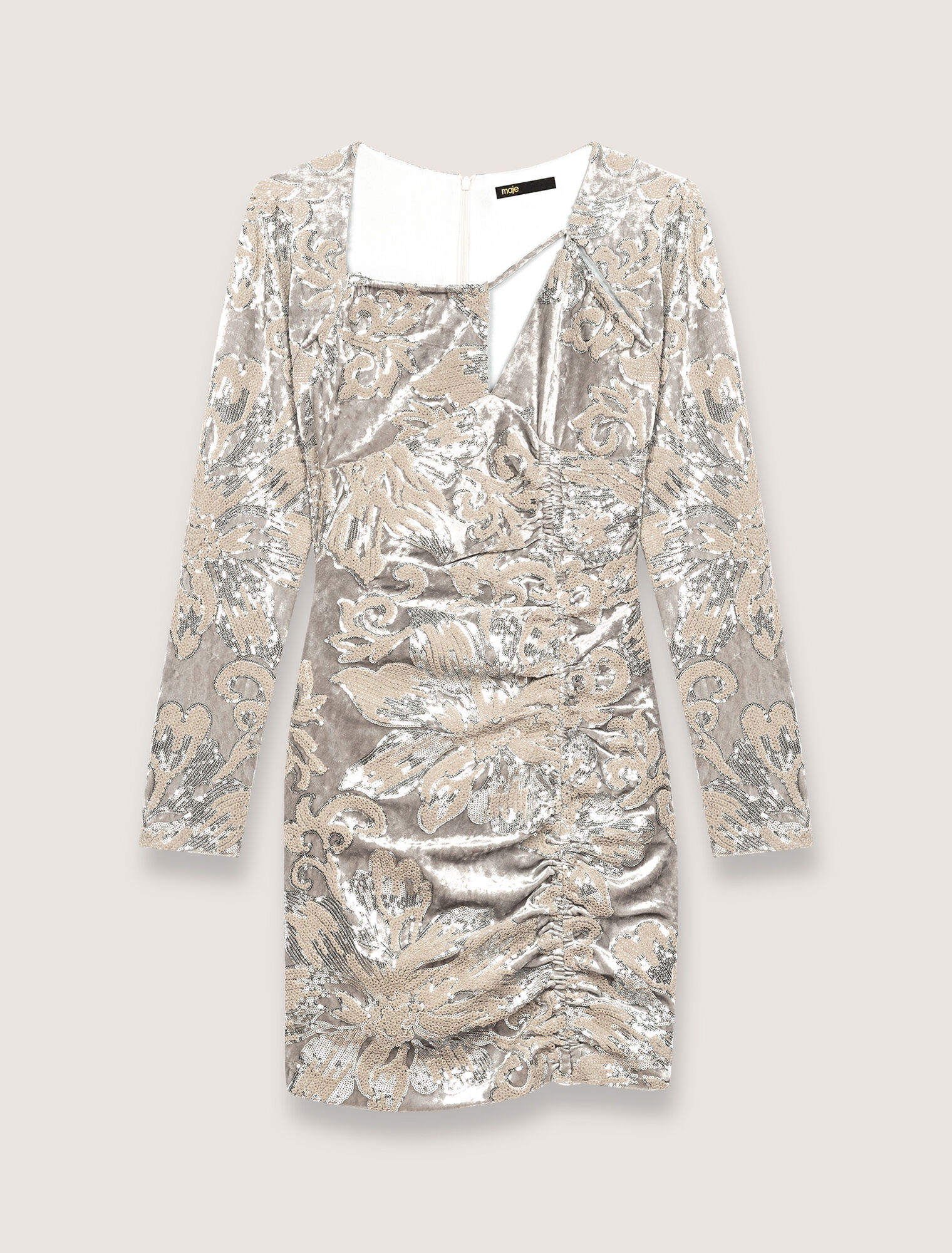 Robe en velours rebrodée de sequins