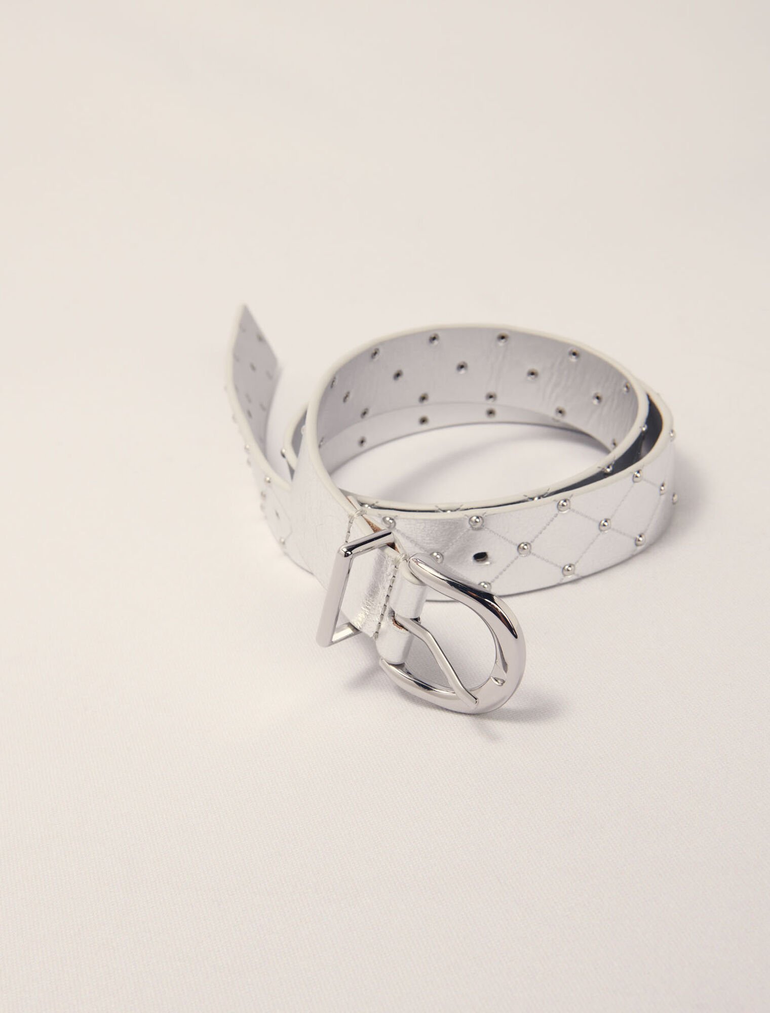 Ceinture en cuir métal matelassé