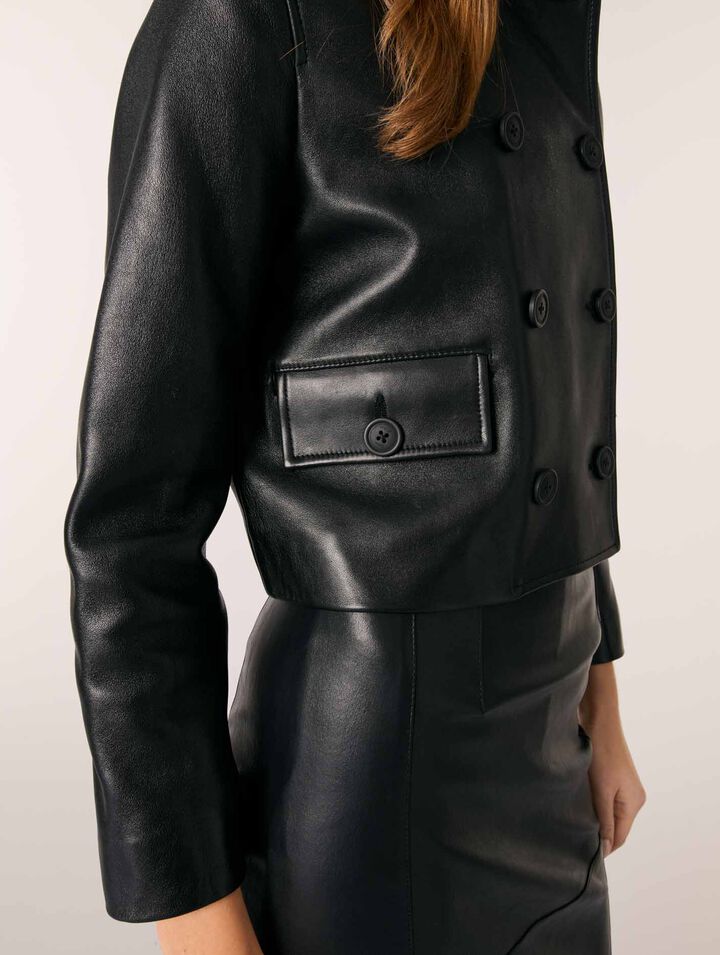 Veste courte en cuir