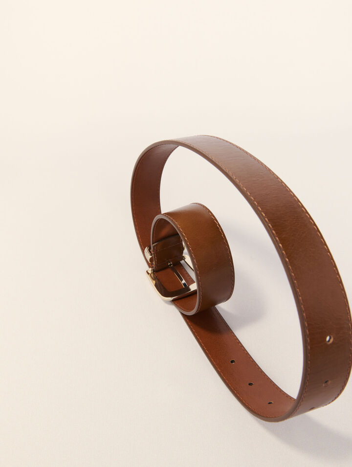 Ceinture en cuir et boucle carrée