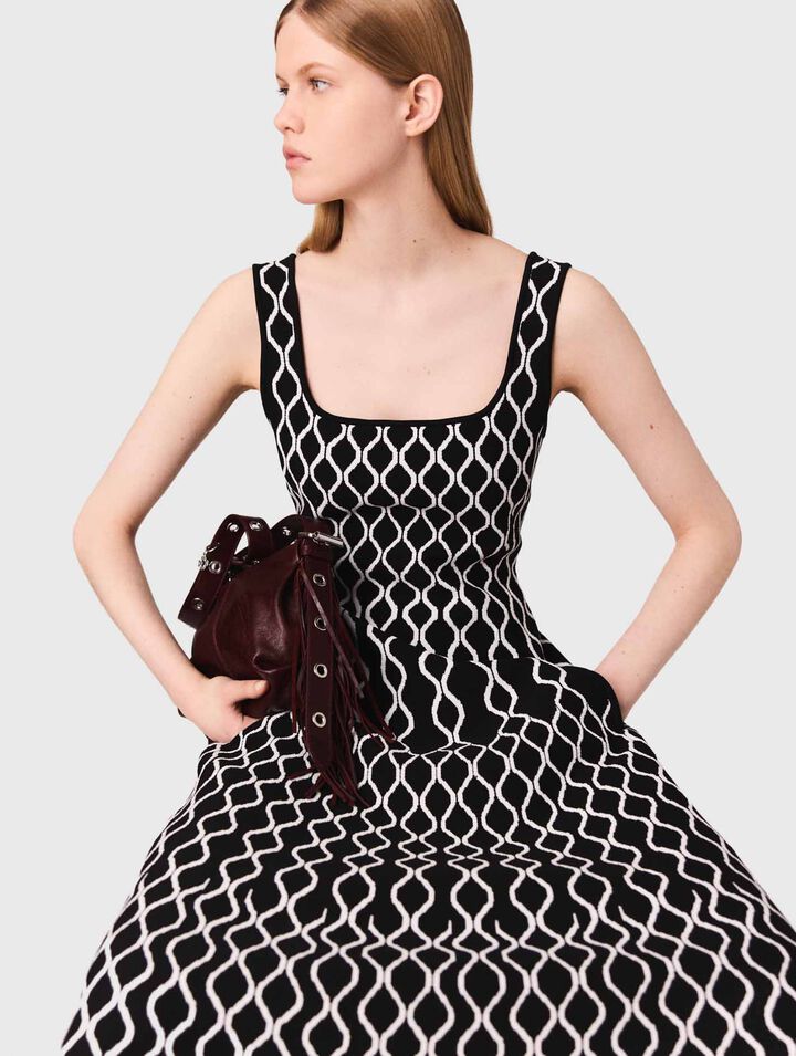 Robe midi en maille jacquard