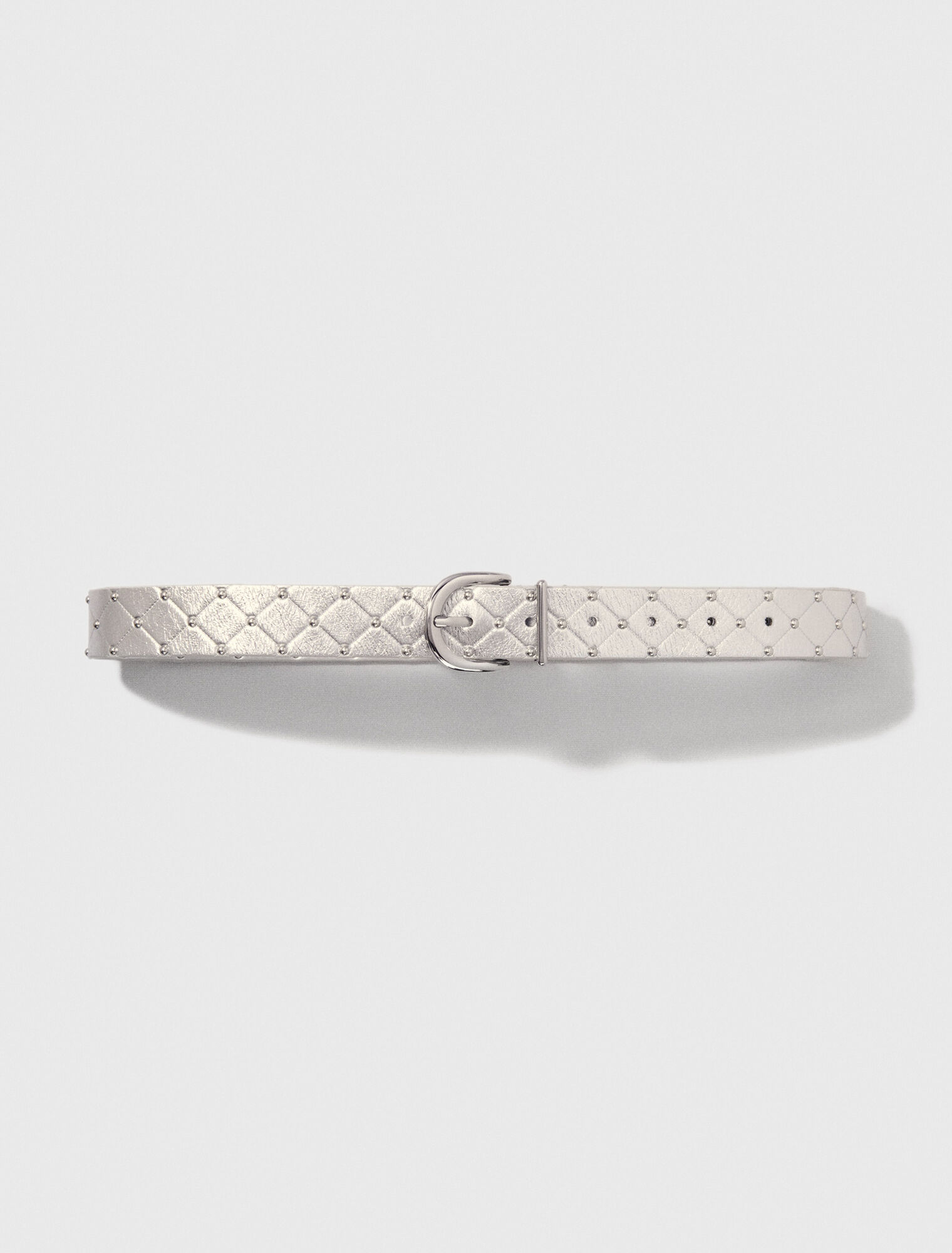 Ceinture en cuir métal matelassé