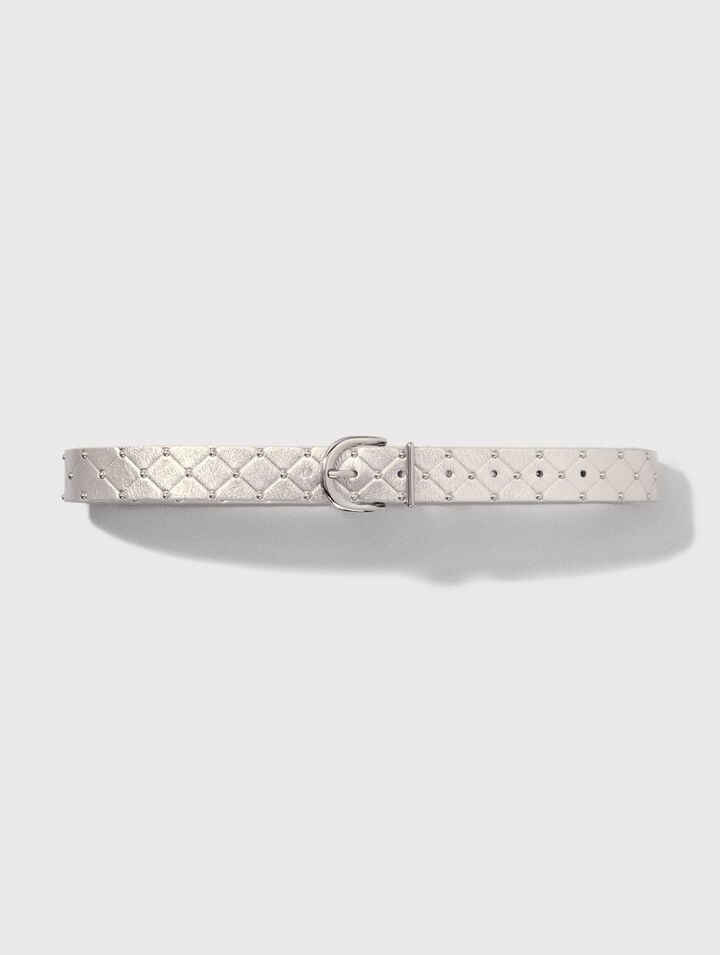 Ceinture en cuir métal matelassé