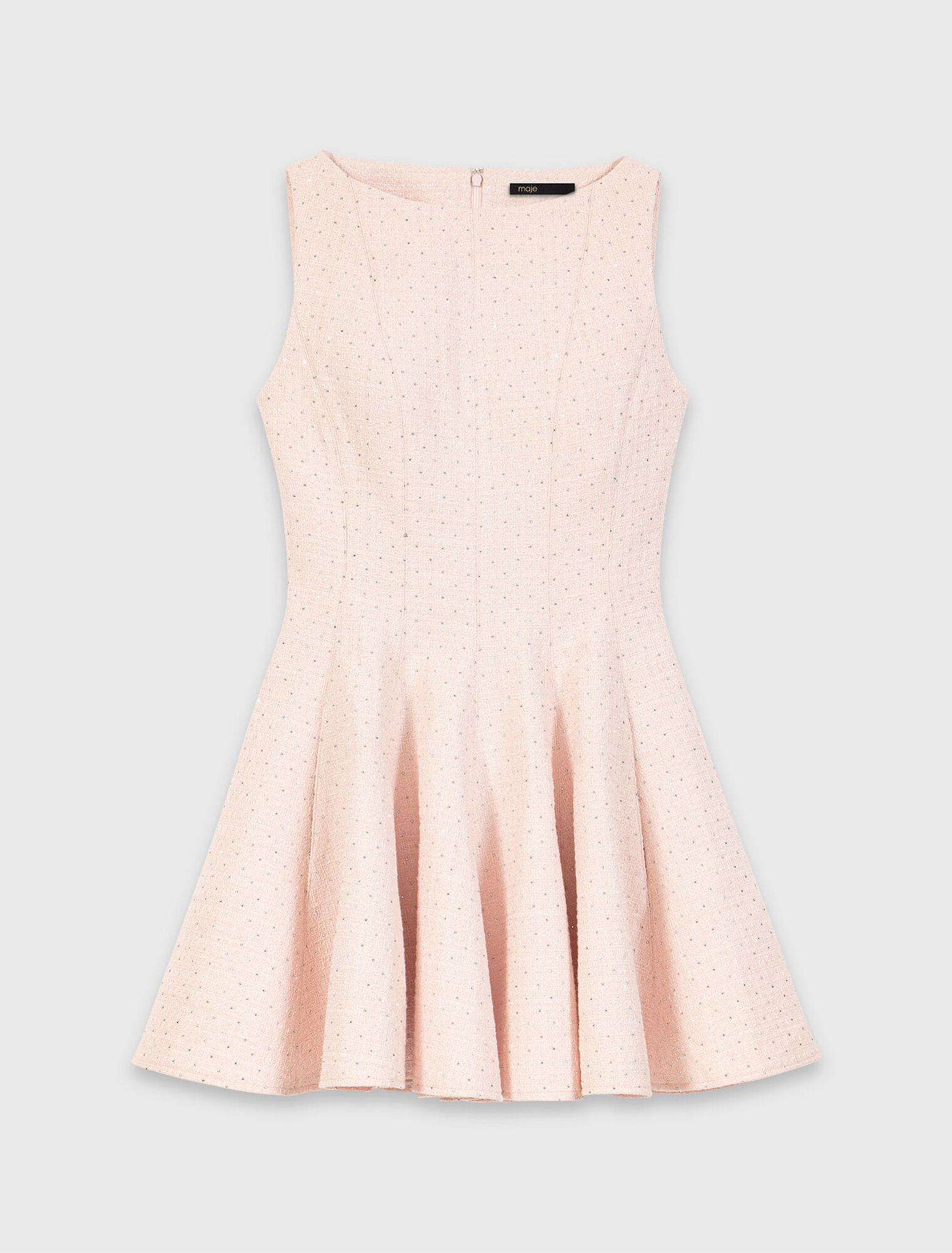 Robe courte &eacute;vas&eacute;e en tweed