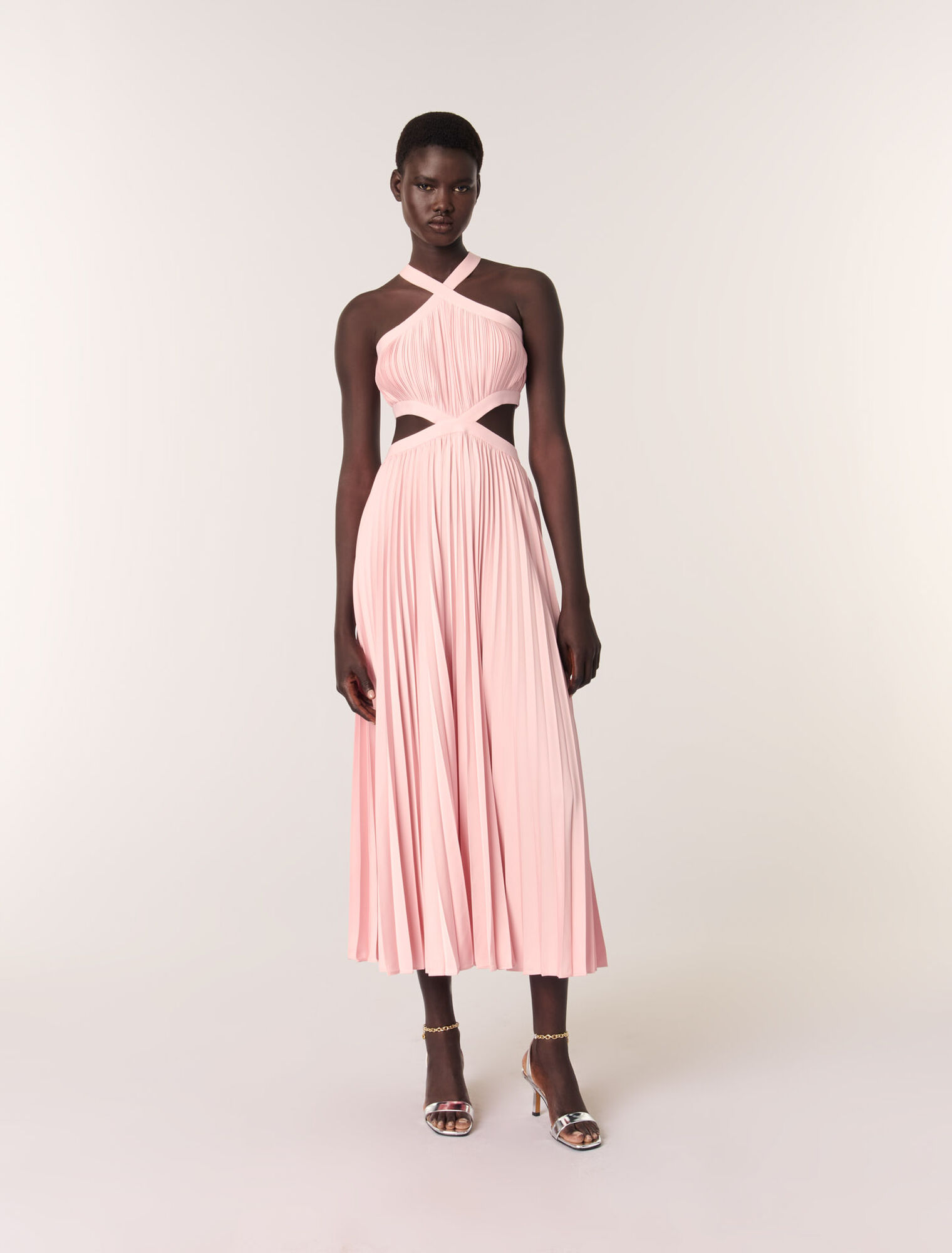 Robe longue plissée