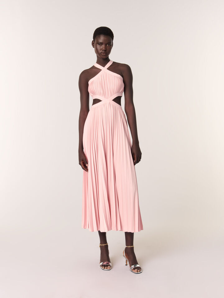 Robe longue plissée