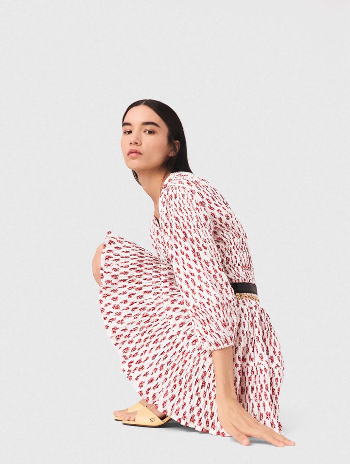 Robe pliss&eacute;e imprim&eacute;e