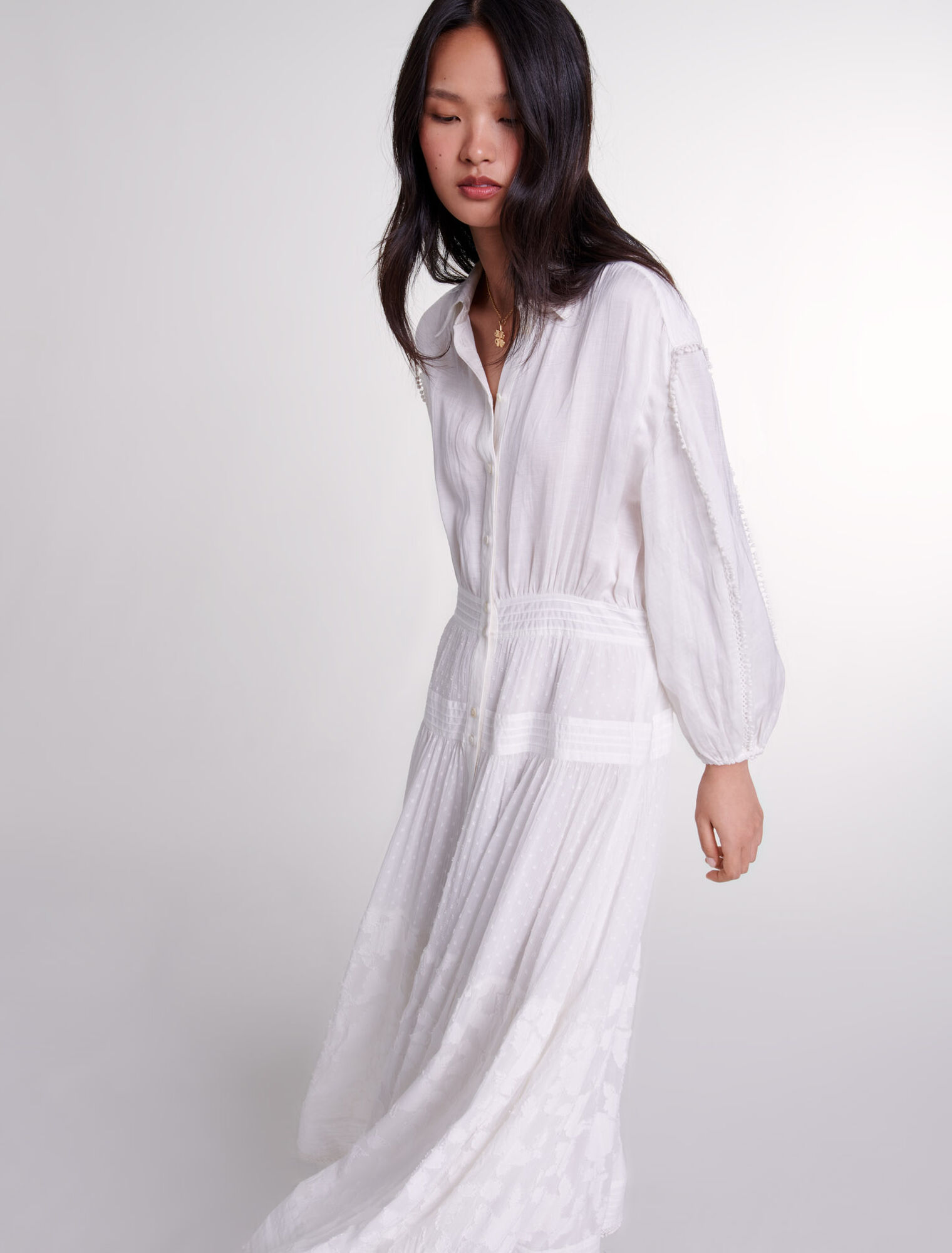 Robe longue en patchwork de coton