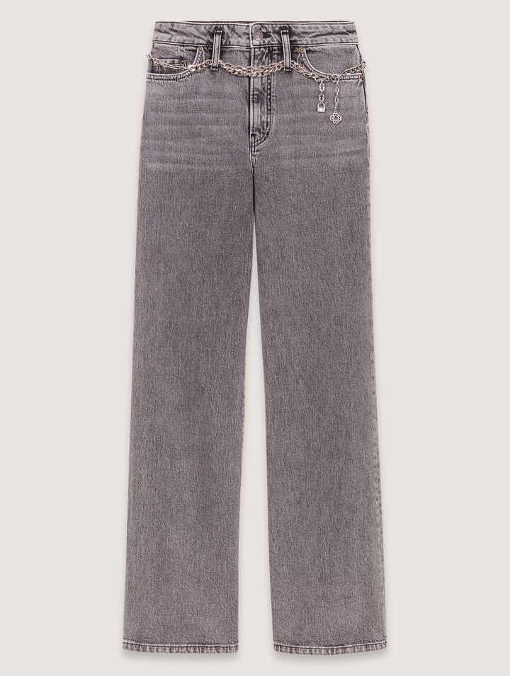 Jean large à ceinture maillons