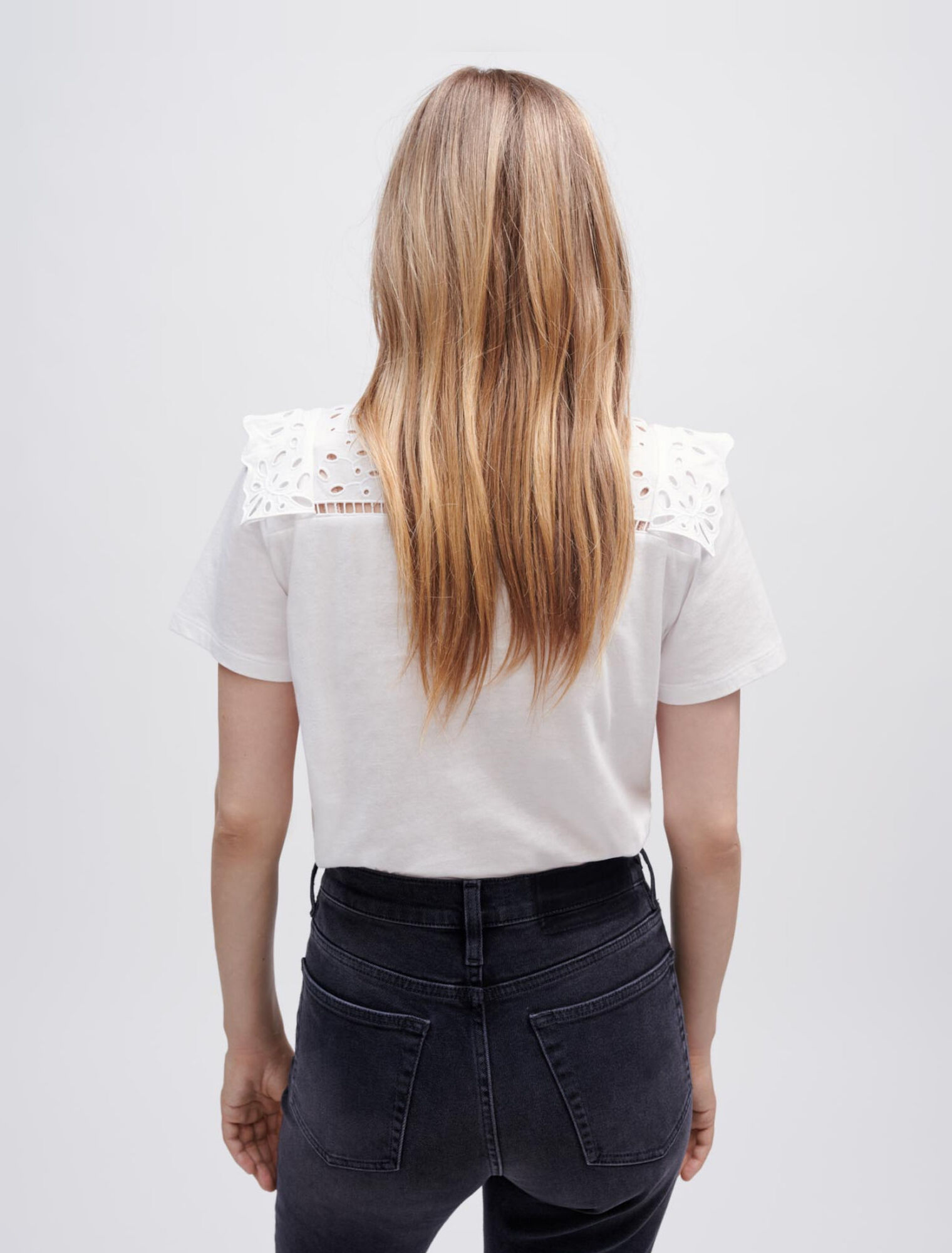 Tee-shirt à broderies et volants