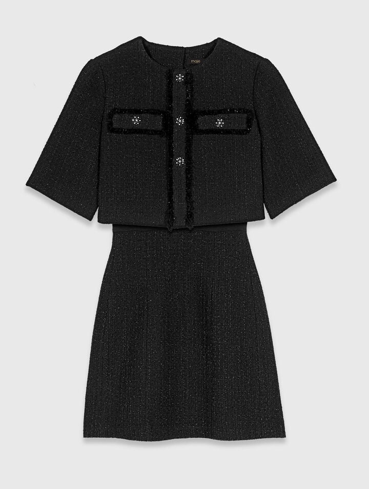 Robe 2 en 1 en tweed 