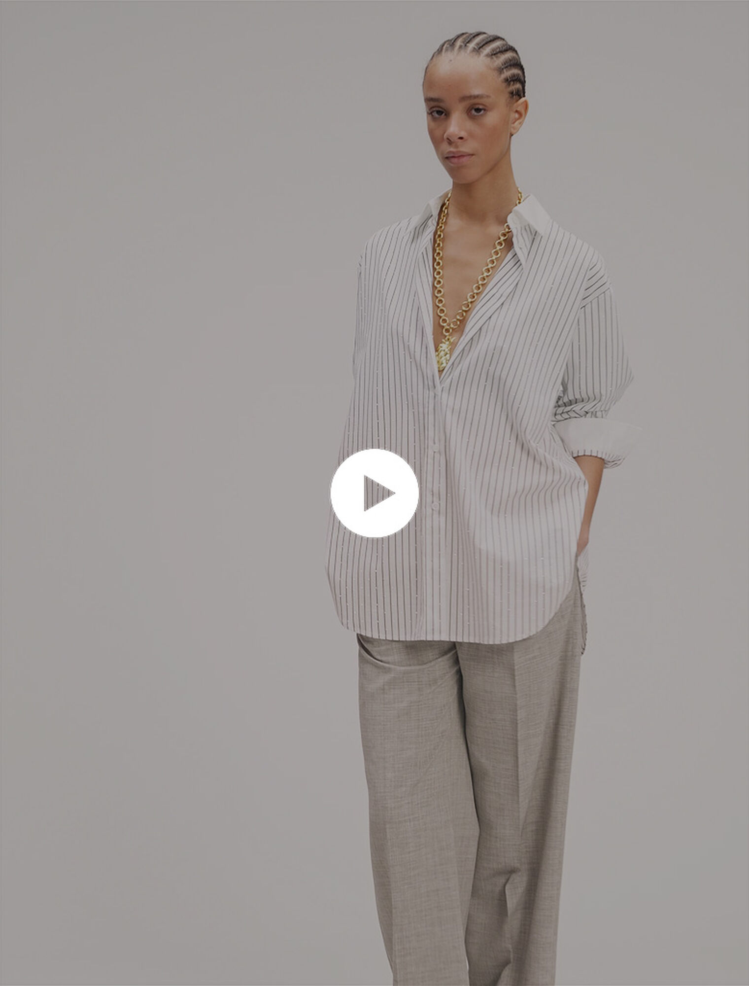 Chemise strassée à rayures