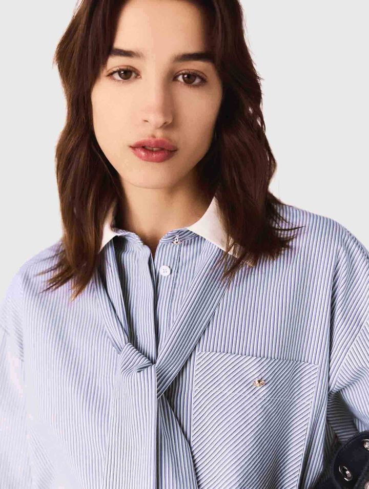 Chemise lavalliere rayée