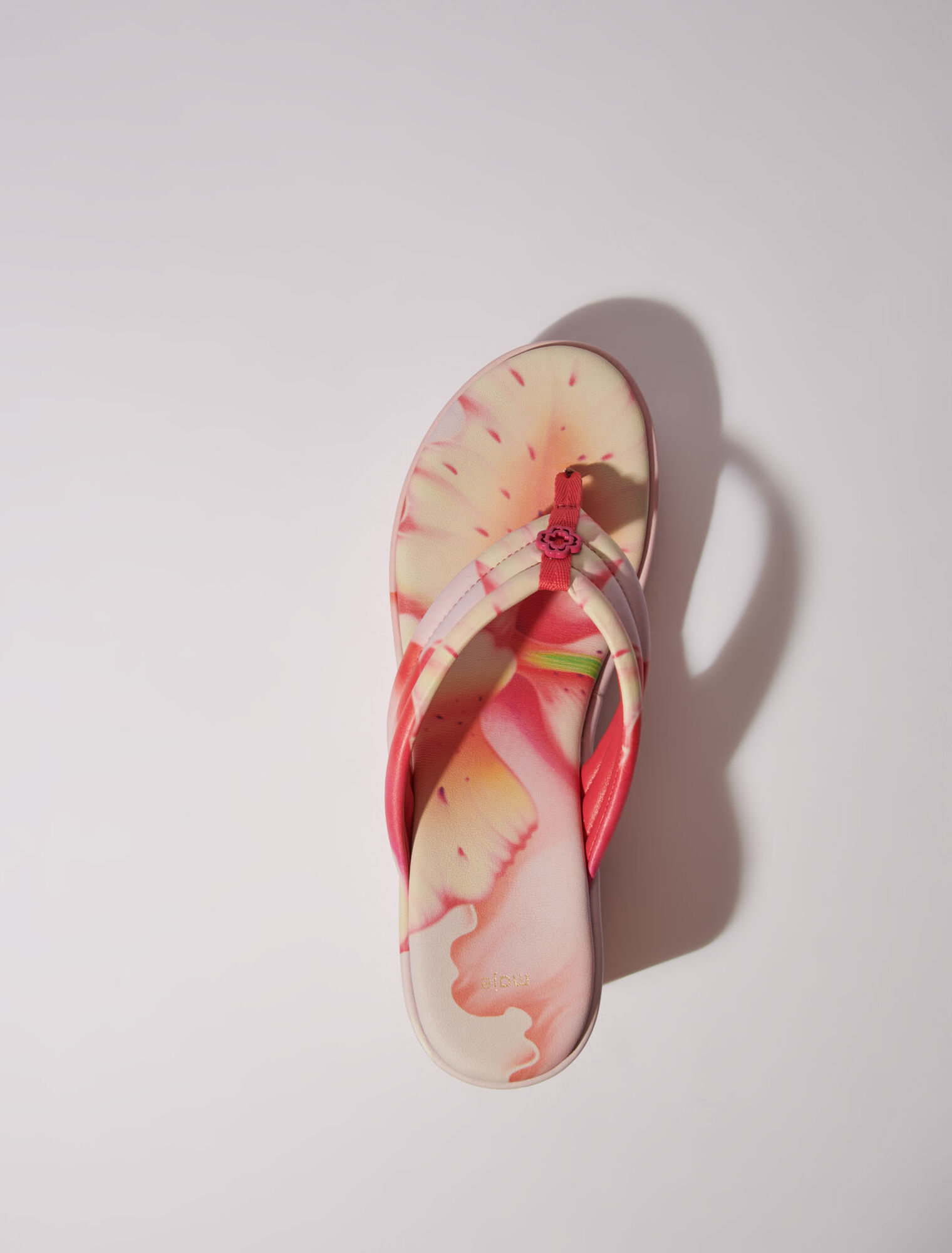 Sandales compensées à imprimé fleur