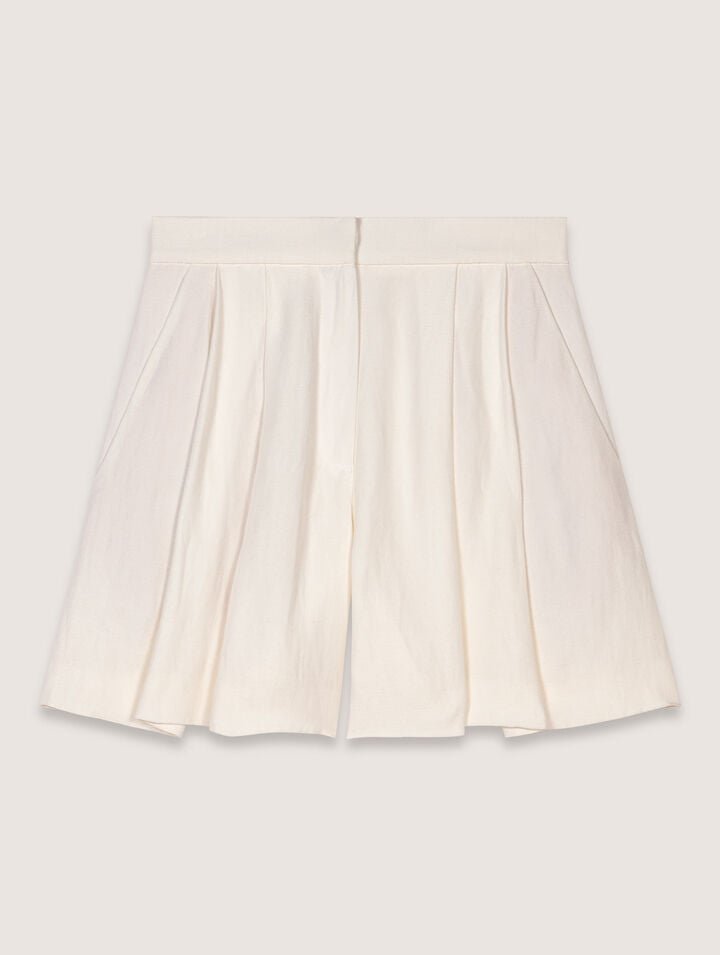 Maje Flowing Shorts In Ecru
