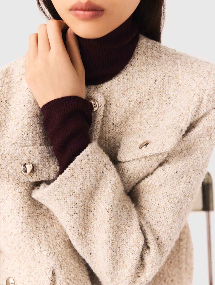 Veste courte en tweed bouclé