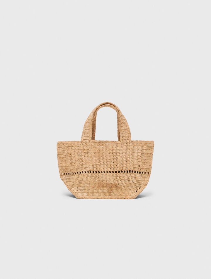 Mini cabas en raphia naturel