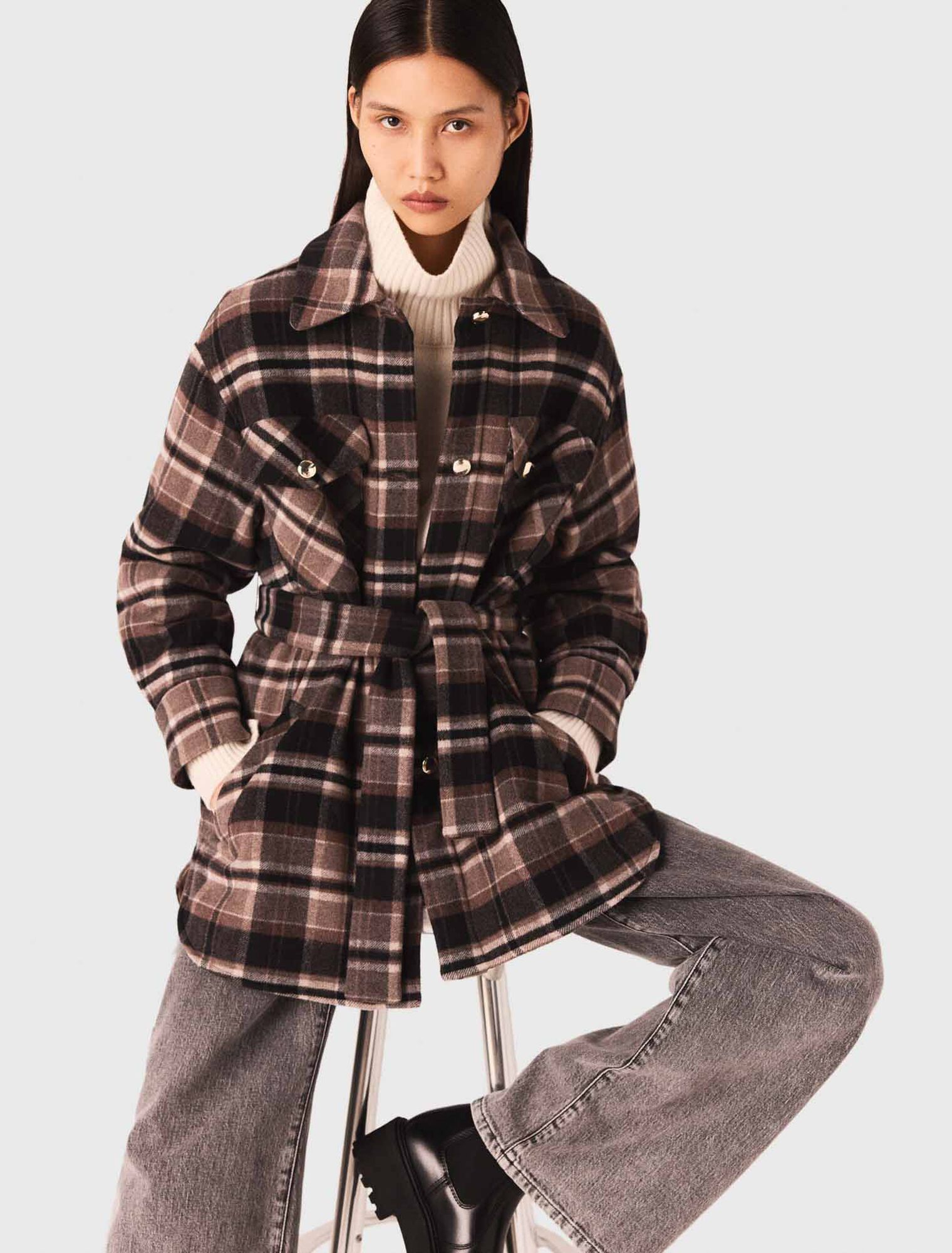 Manteau à carreaux
