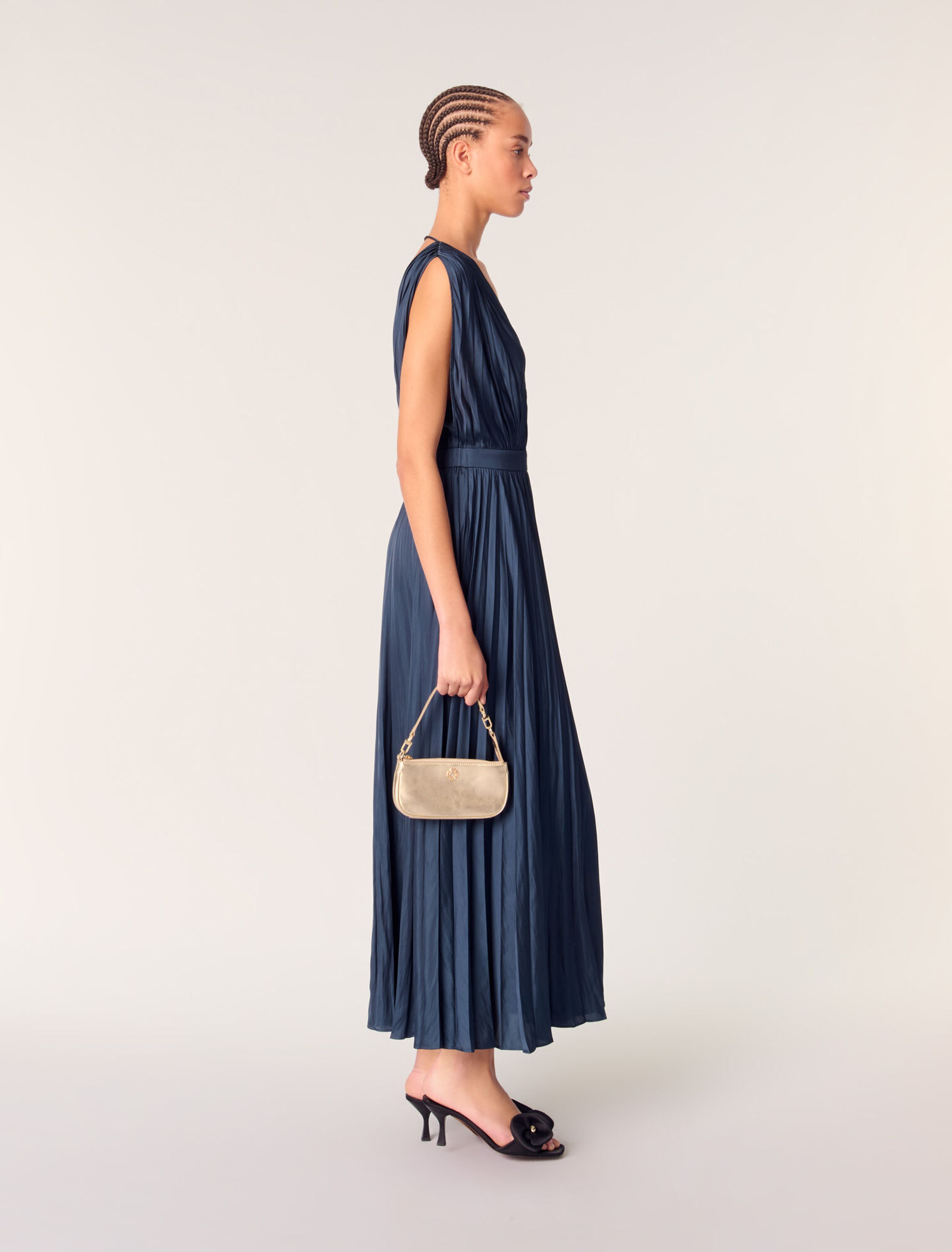 Robe longue plissée