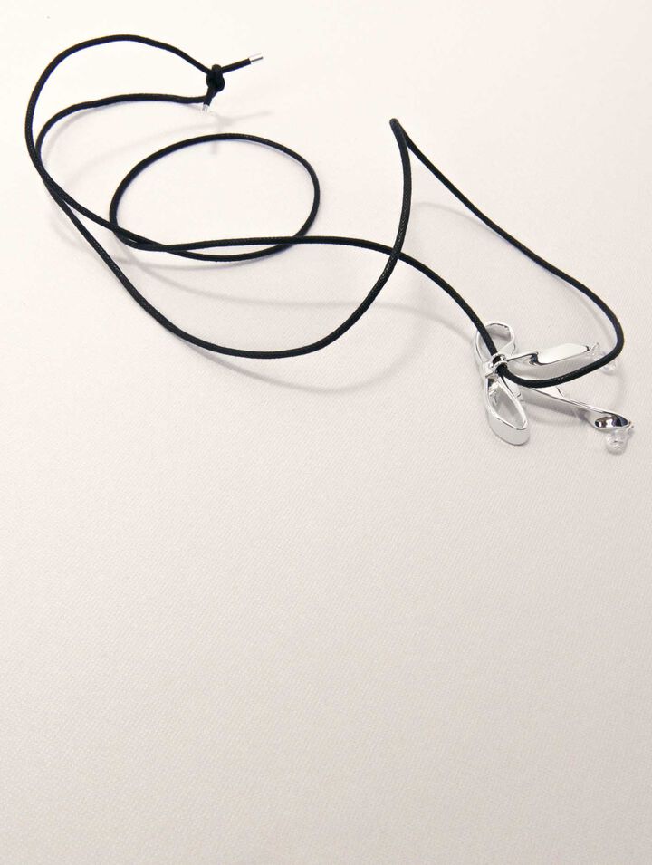 Collier nœud argenté à nouer