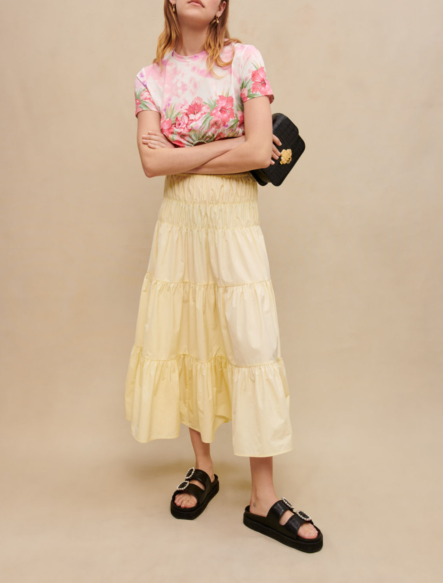 Jupe longue à fronces