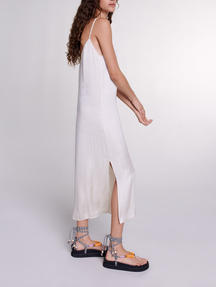 Robe longue satinée
