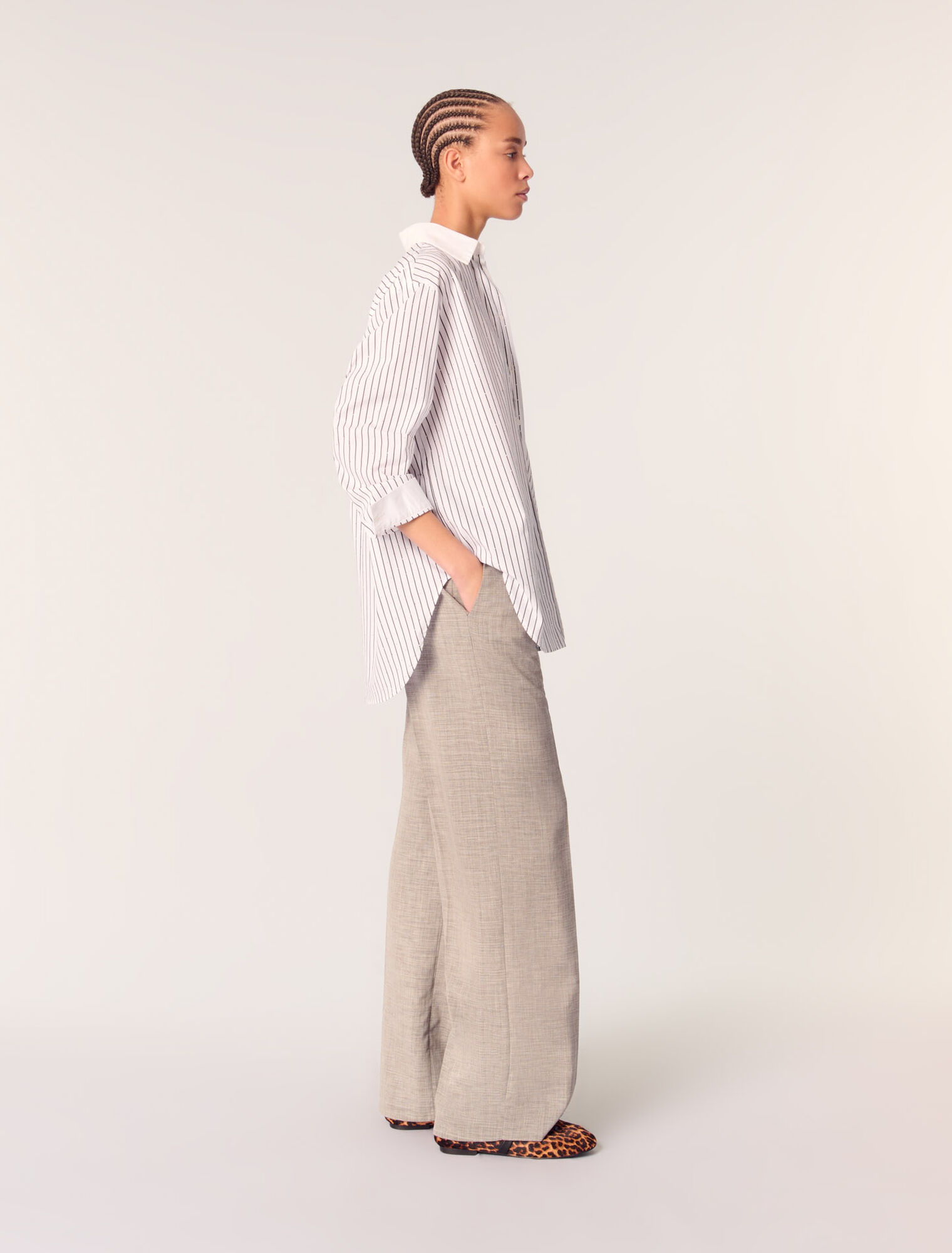 Chemise strassée à rayures