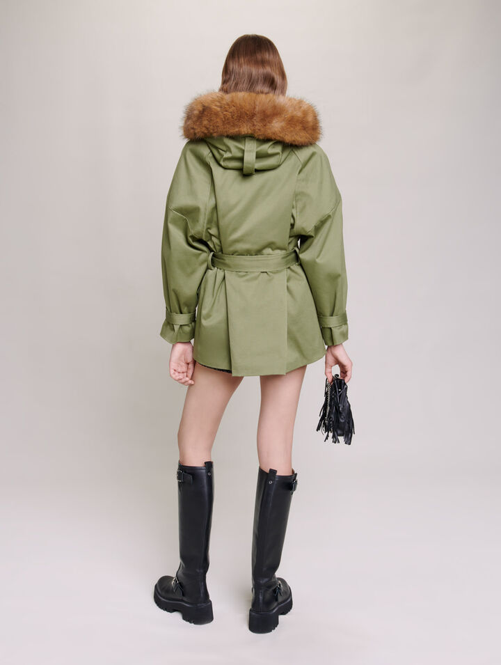 Parka courte à capuche