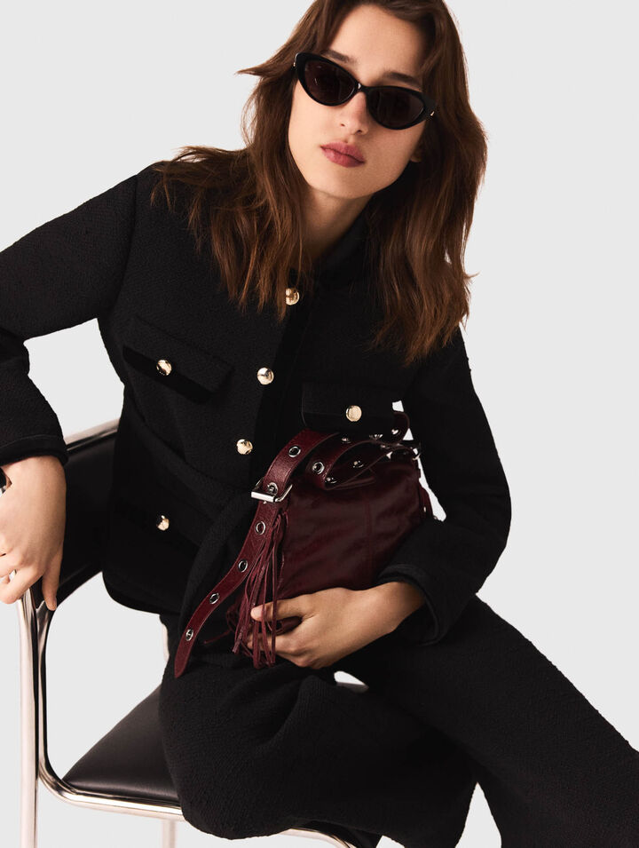 Veste longue en tweed