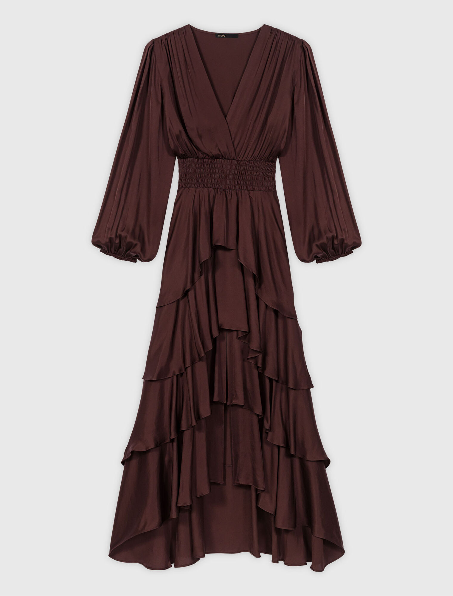 Robe longue fluide à volants