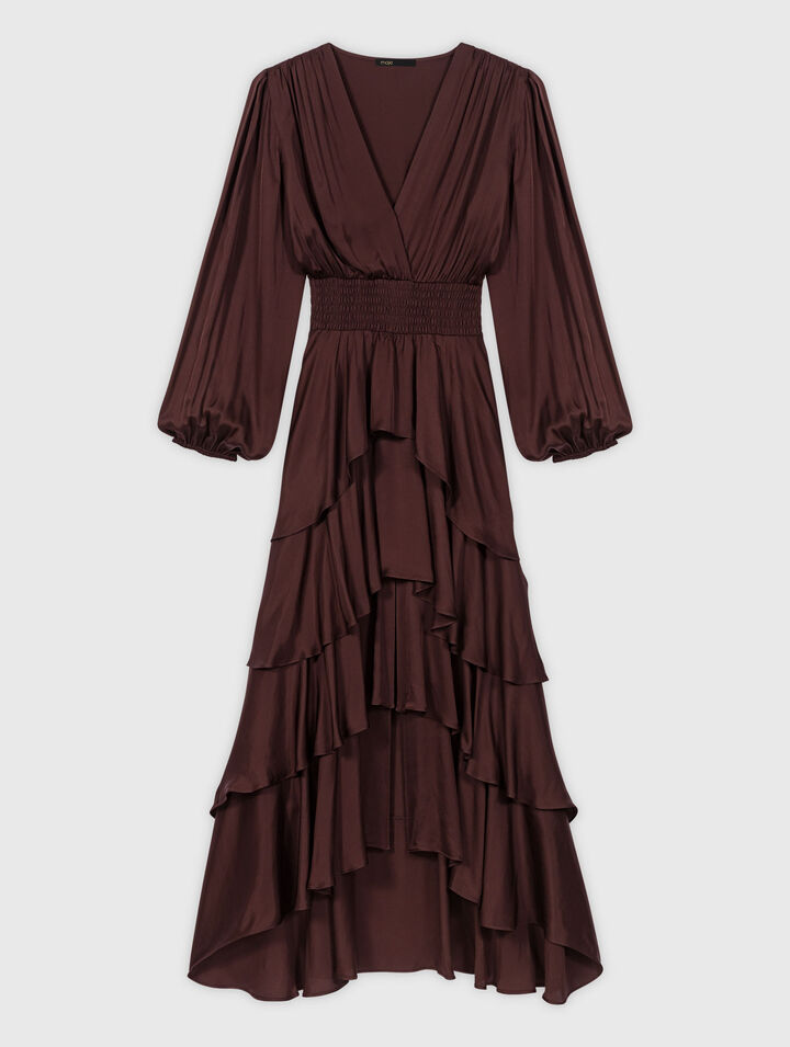 Robe longue fluide à volants