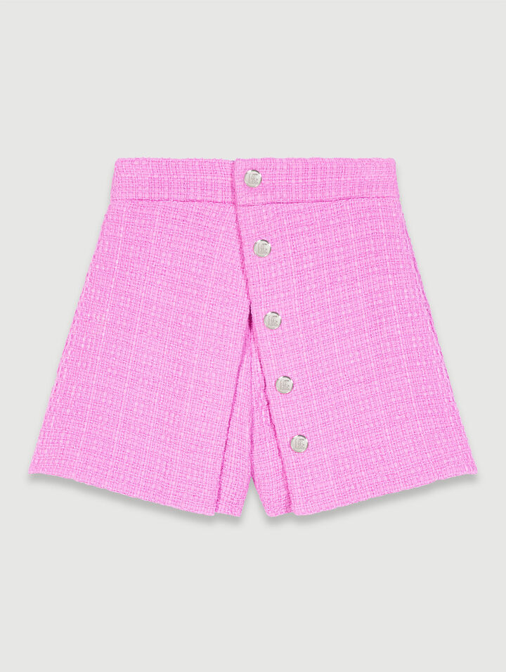 Short en tweed à pan