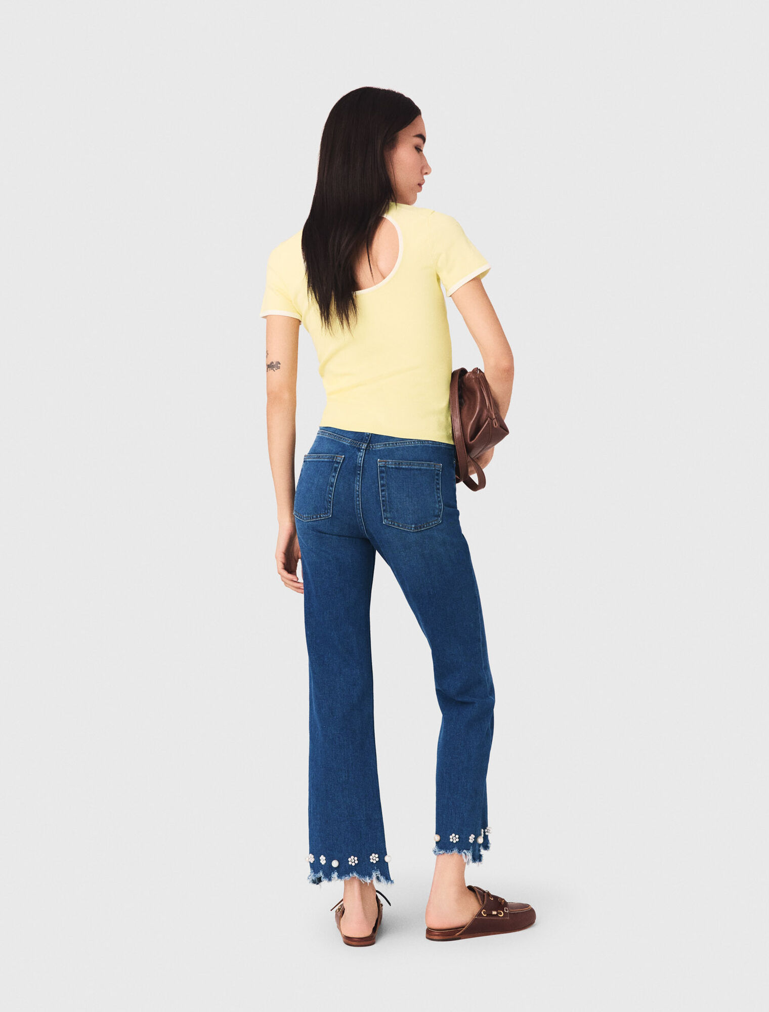 Jean bootcut avec perles