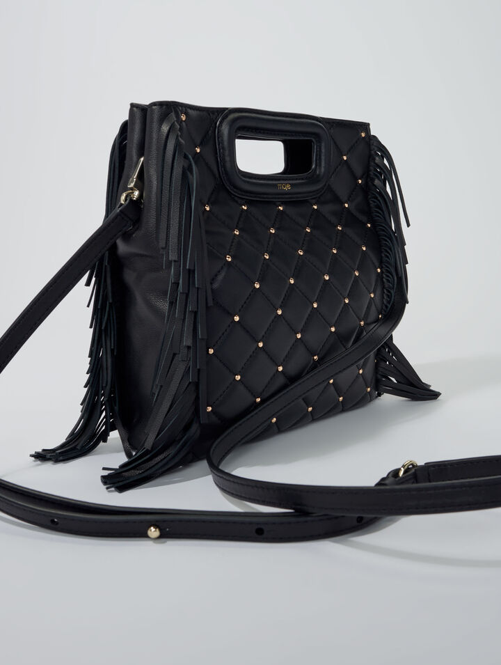 Sac M en cuir matelassé à studs