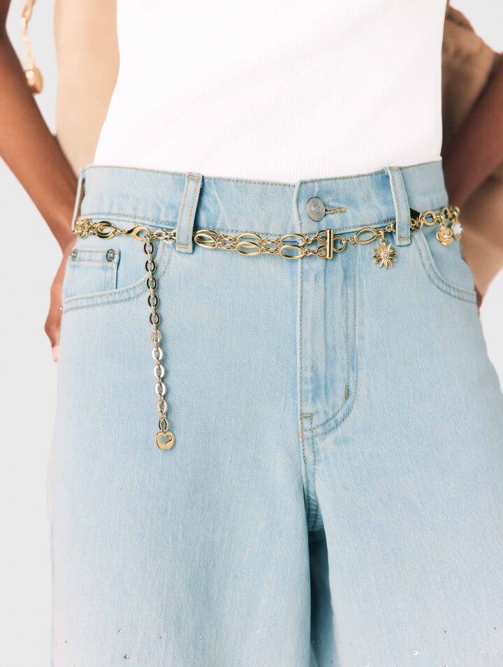 Ceinture chaine double &agrave; charms