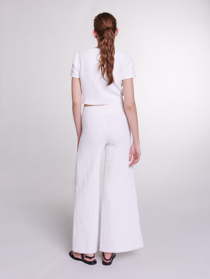 Pantalon large en tweed