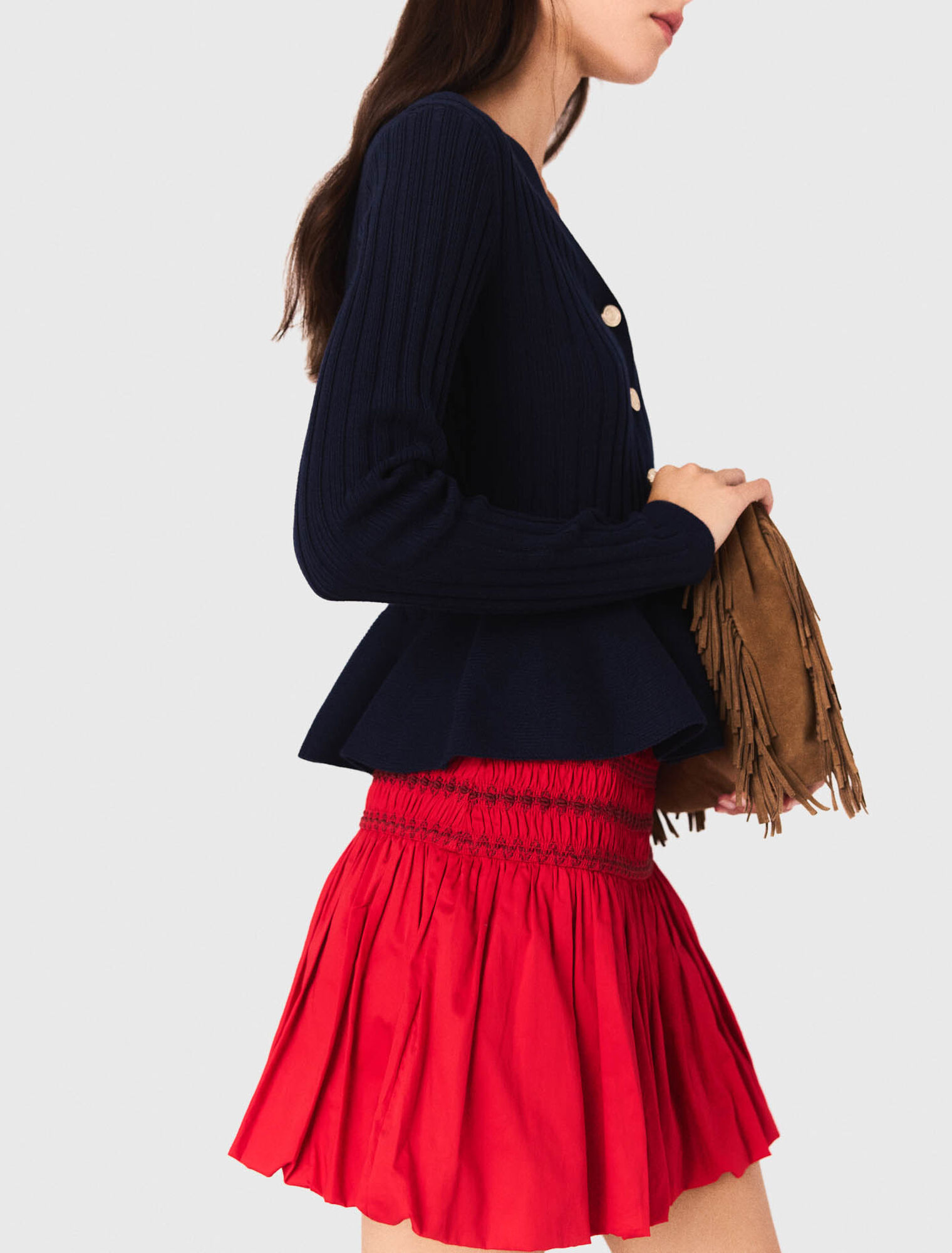 Cardigan à taille péplum
