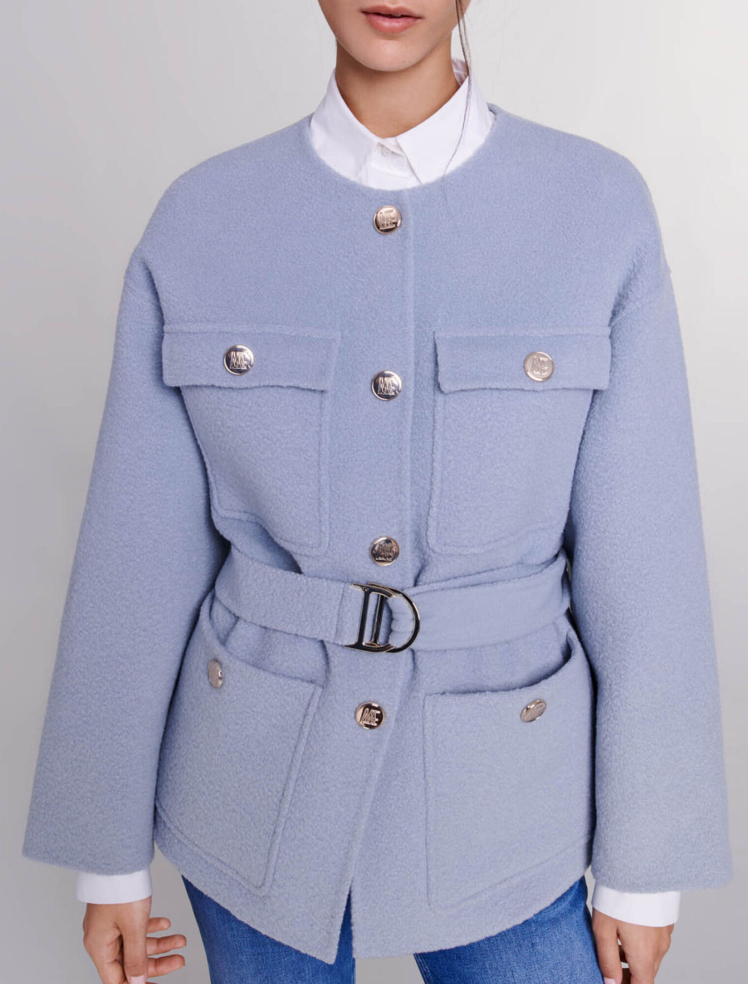Manteau court ceinturé