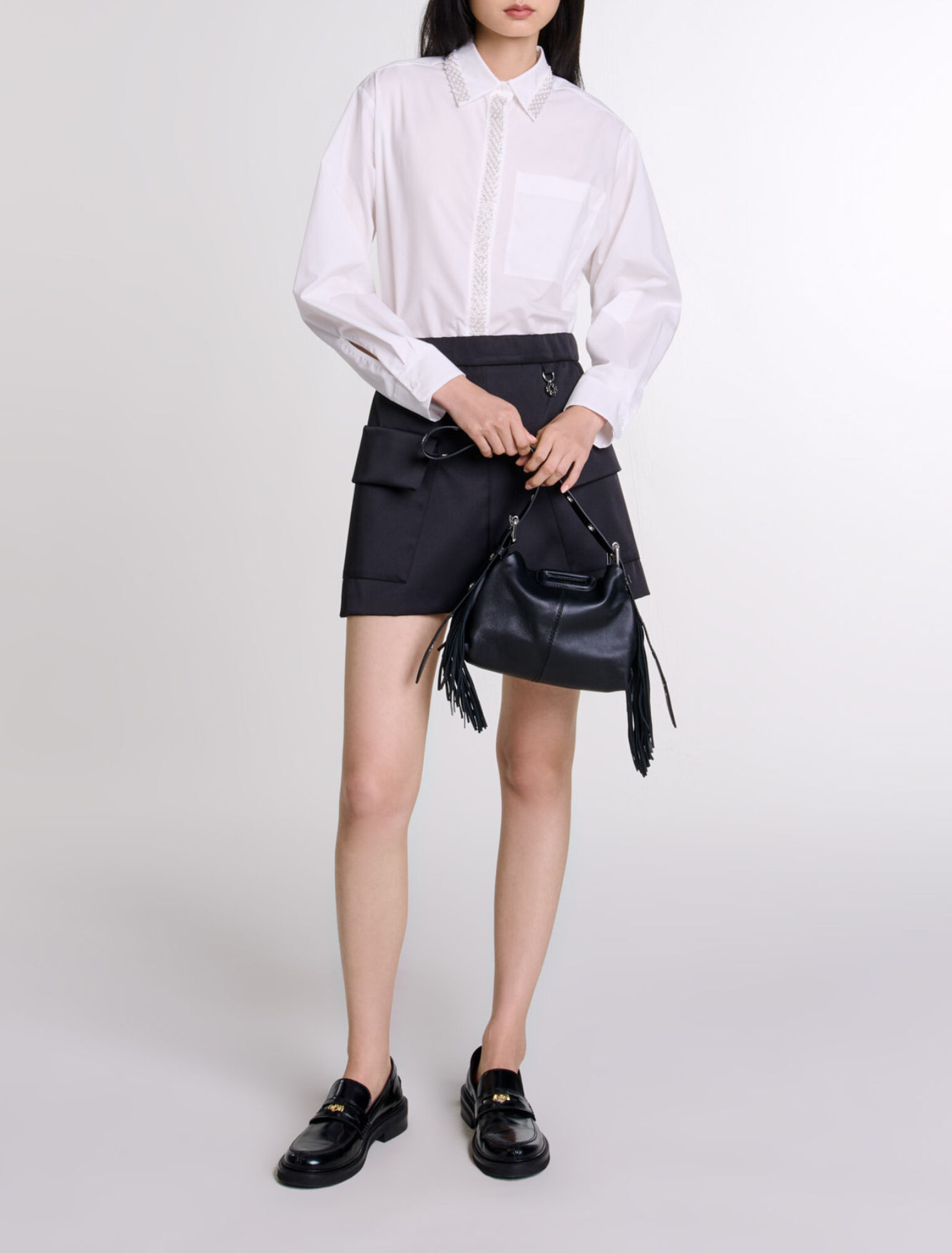 Jupe courte en satin