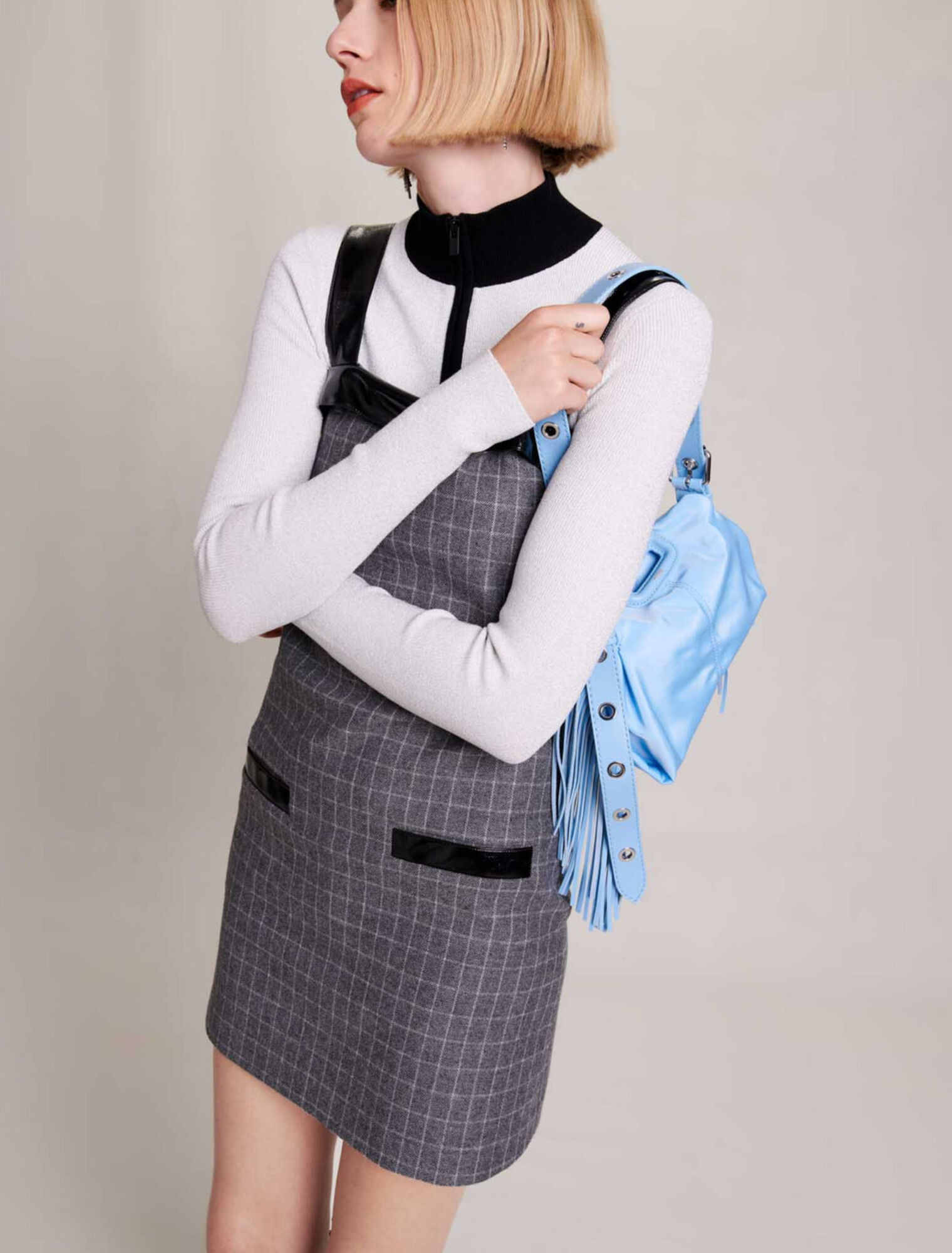 Robe courte à carreaux