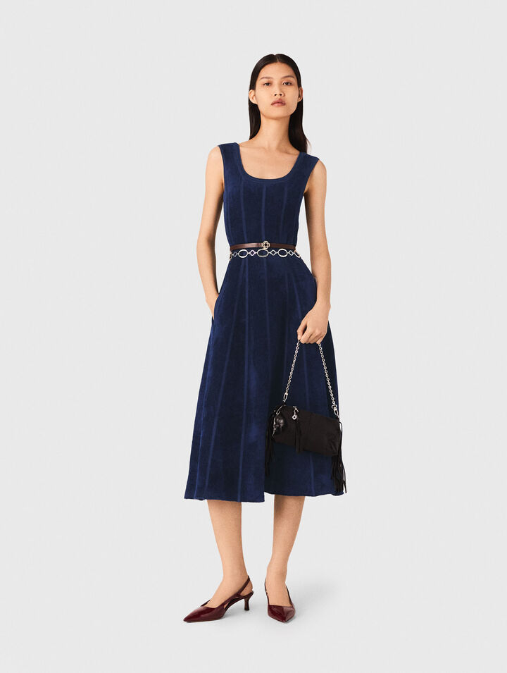 Robe longue en velours
