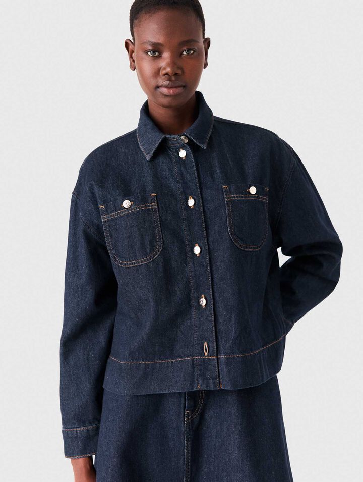 Chemise en denim avec Lavalli&egrave;re