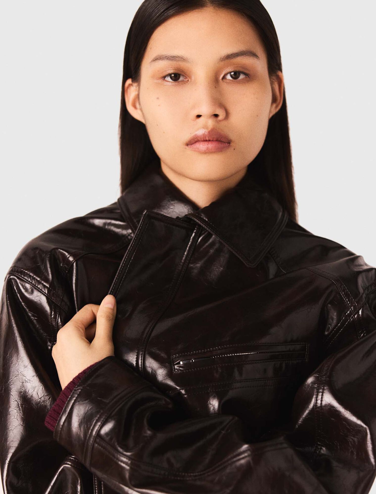 Veste simili cuir craquelé