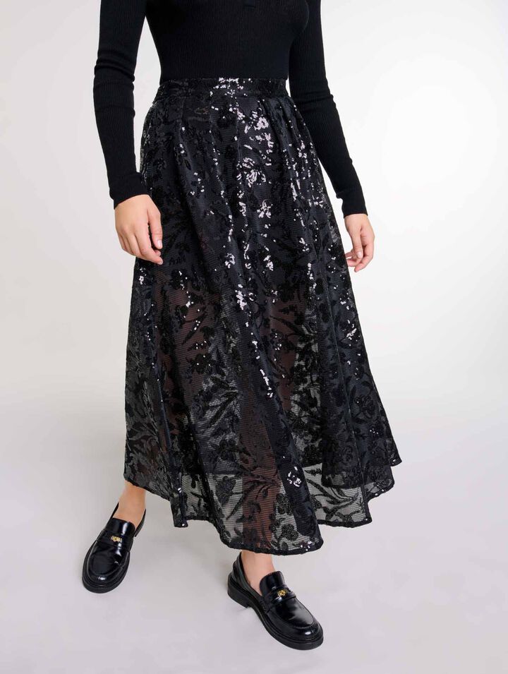 Jupe longue à sequins